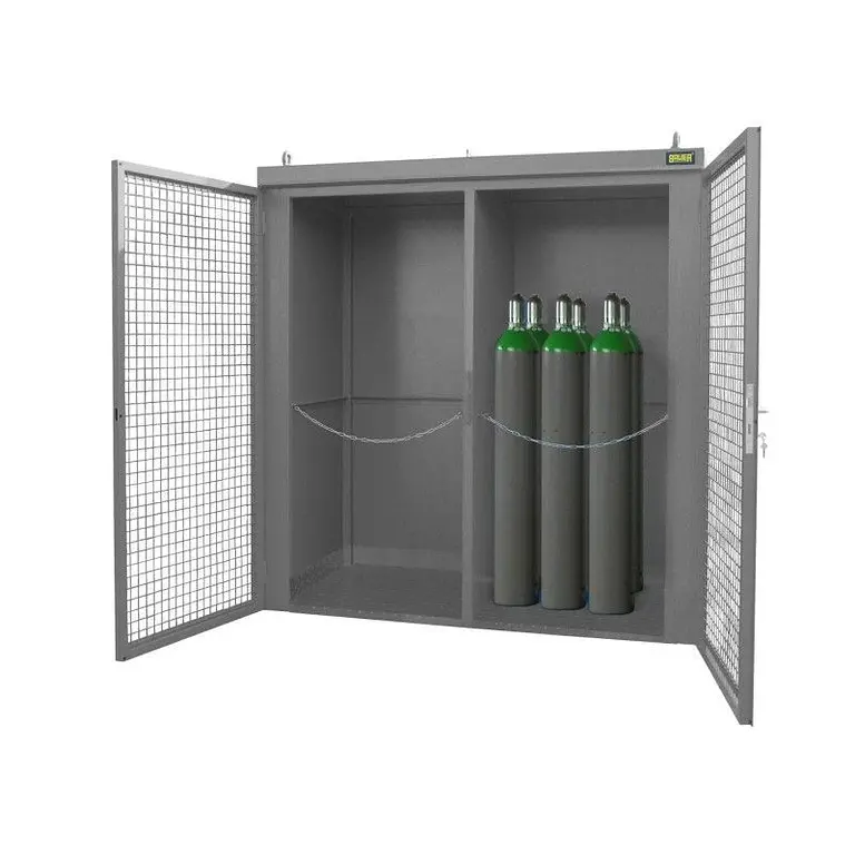 Gas cylinder storage container painted gray