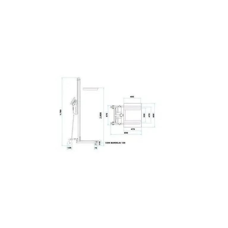 Semi electric stacker 200kg 2000mm