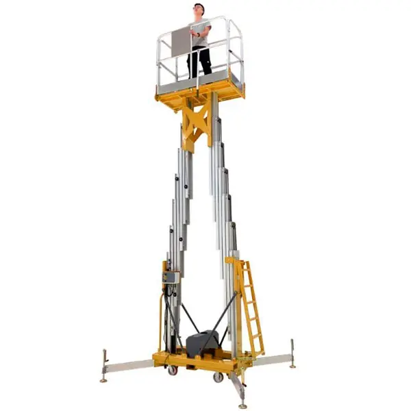 Plataforma Elevadora doble mástil vertical 16m-150kg (batería)