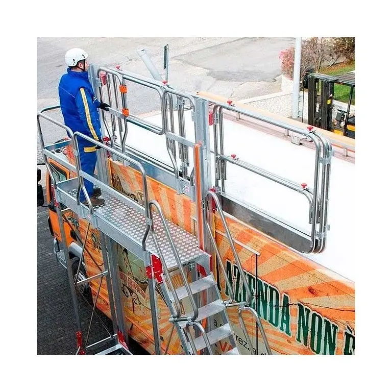 Plataforma con barandilla ajustable