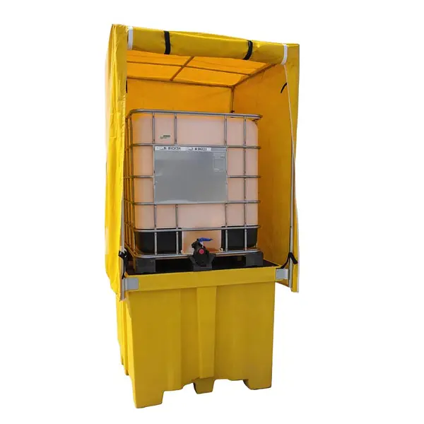 Polyethylene cuvette with awning for 1000 liter drum