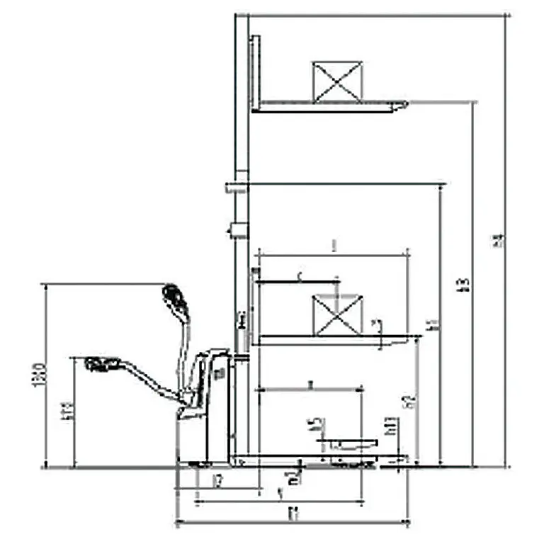 Electric stacker AE12.30 with initial elevation
