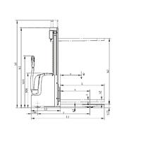 Electric stacker 2000kg at 5000mm Lithium 24V / 300AH
