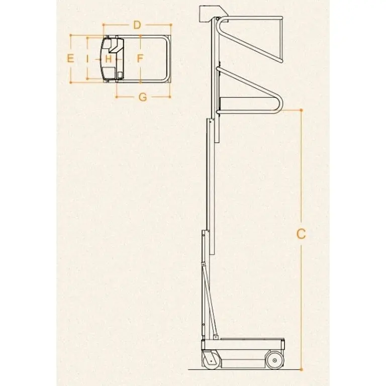 Plataforma Elevadora Pequeña 200kg a 3,1m Elevación