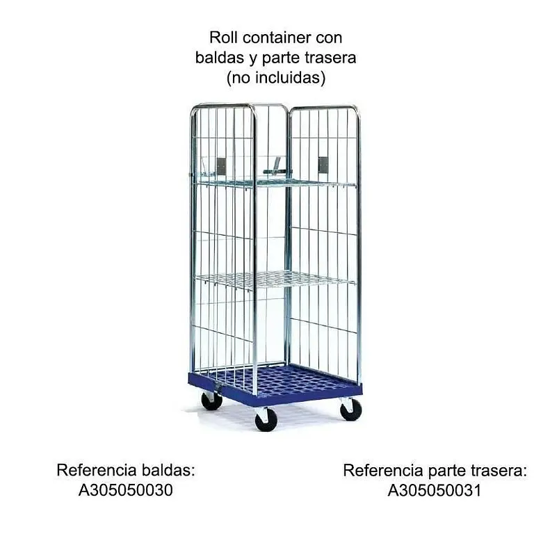 Roll container con base de plástico
