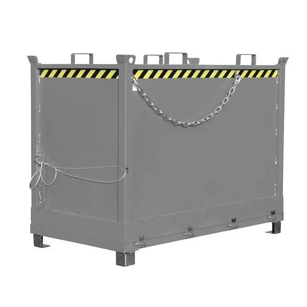 Contenedor con base de caída pintado gris ratón
