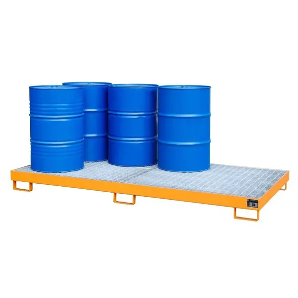 Collective band with galvanized grid 2650mm wide, 1000kg capacity, Orange yellow