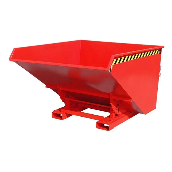 Contenedor basculante, pintado, Rojo fuego