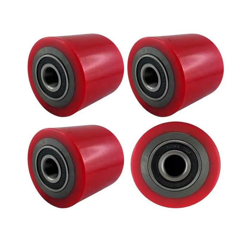 Pack of 4 polyurethane rollers for manual pallet truck