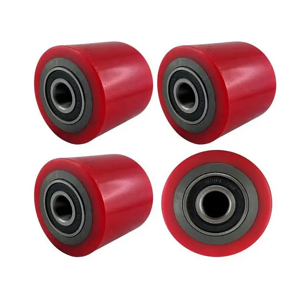 Pack of 4 polyurethane rollers for manual pallet truck