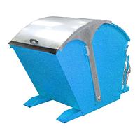 Contenedor basculante, pintado, Azul claro