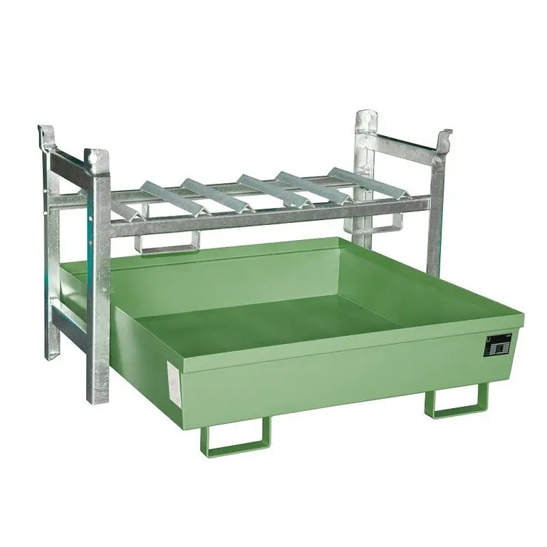 Battery shelves, painted, green