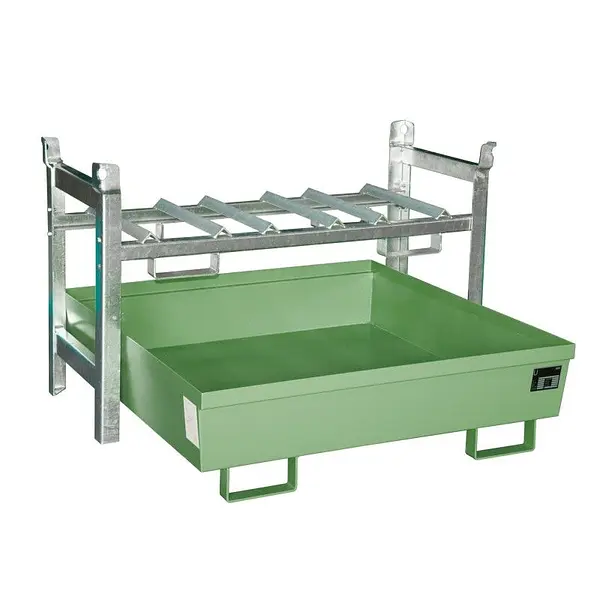 Battery shelves, painted, green