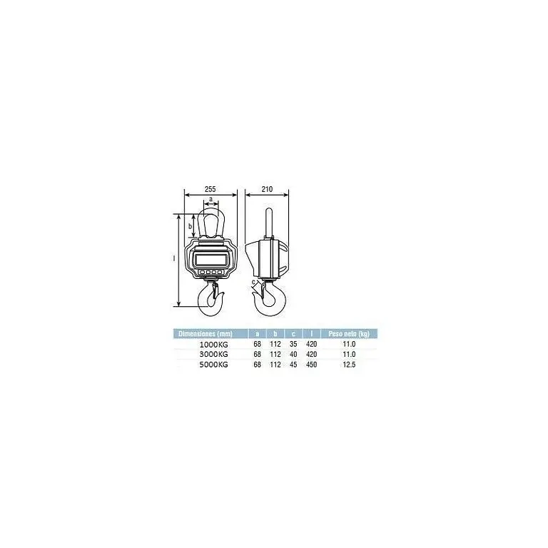 Heavyweight hook with 3000Kg screen