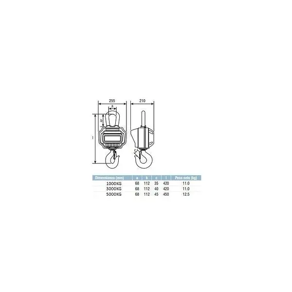 Heavyweight hook with 3000Kg screen