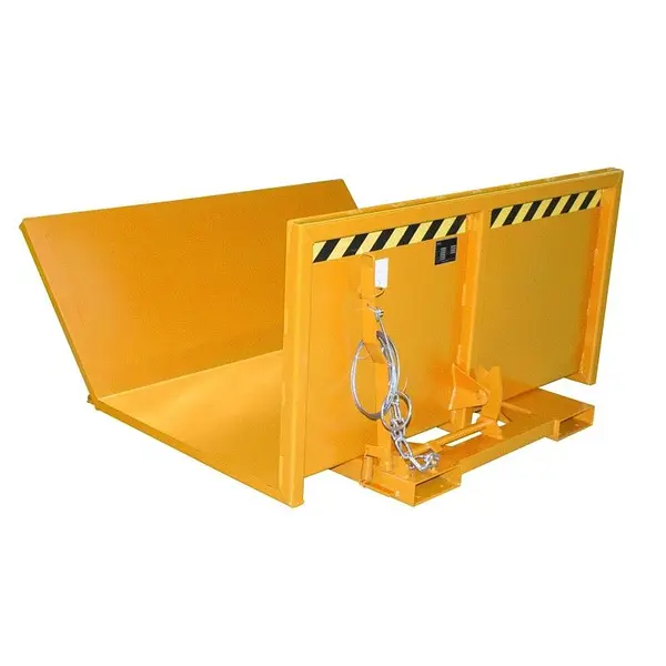 Container for long material painted orange yellow