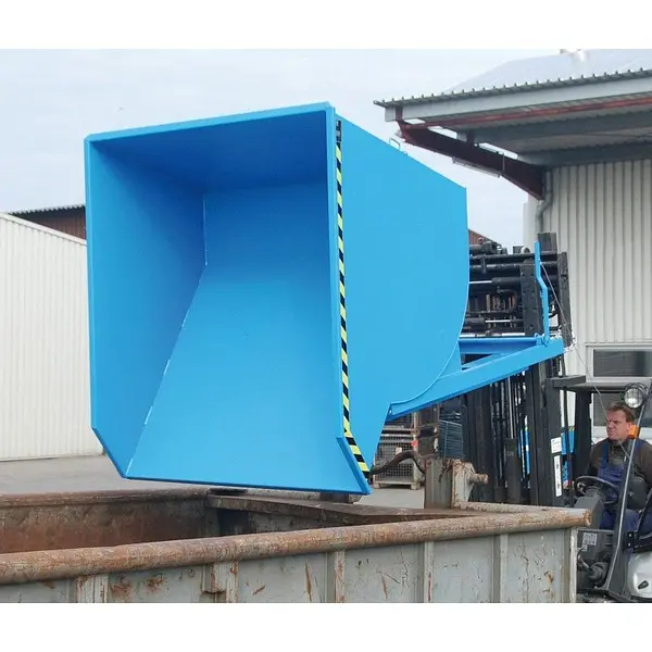 Container tilting, painted, light blue