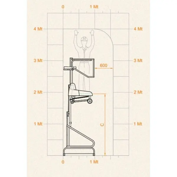 Plataforma Elevadora Manual 150kg a 1,93m Elevación