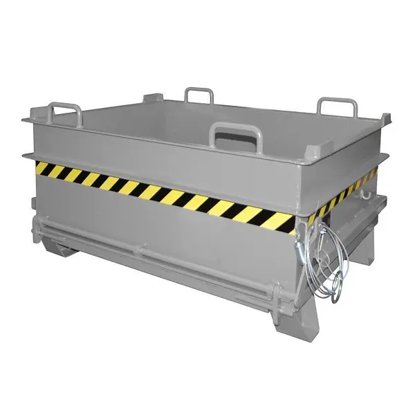 Contenedor de materiales de construcción, pintado, gris ratón