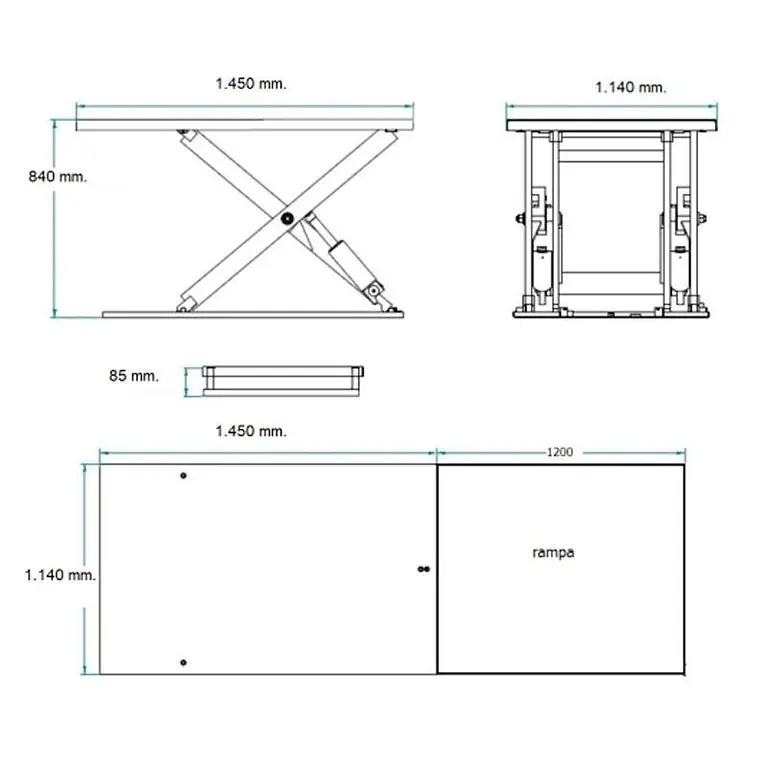Electric lift table 1000kg