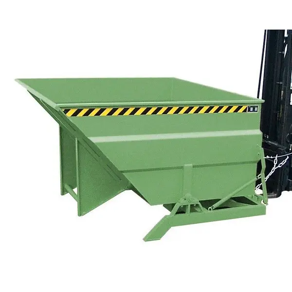 Container tilting, painted, green silk