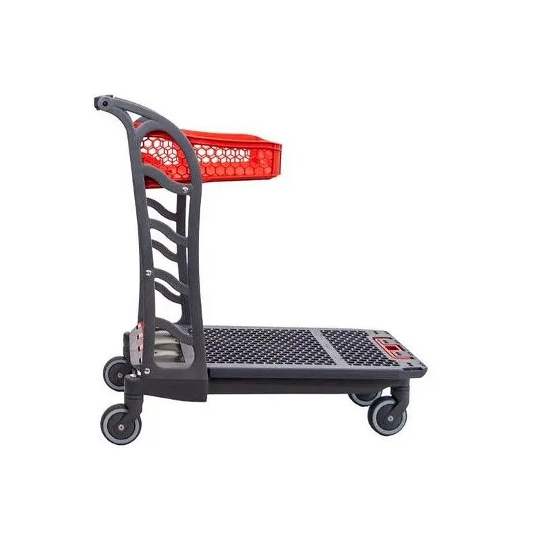 Carro de plástico de autoservicio con cesta