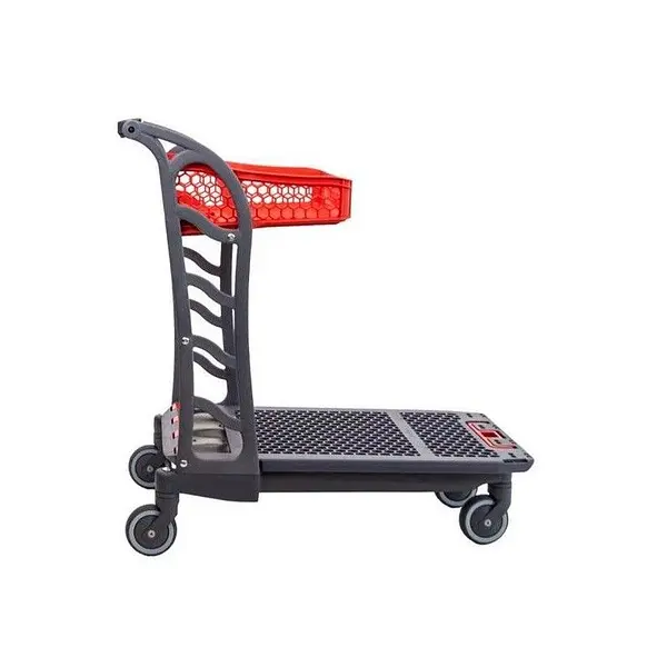 Self-service plastic cart with basket