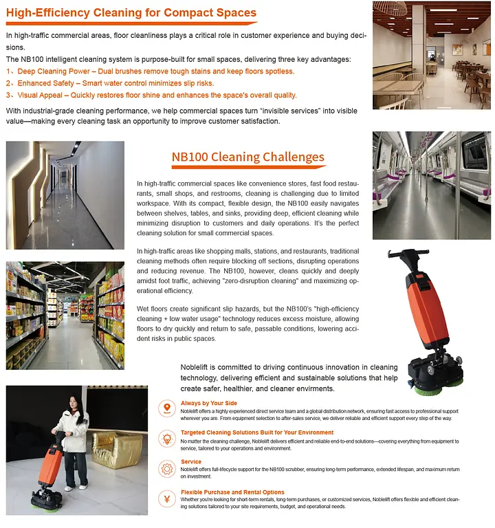 450 mm walk-behind scrubber - NobleLift NB100