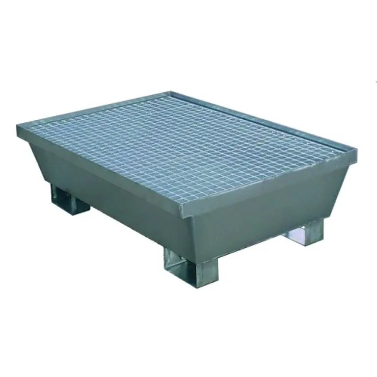 Manupack galvanized spill containment tray for 2 drums 220L