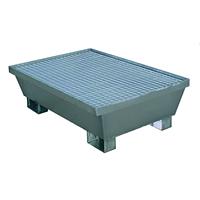 Manupack galvanized spill containment tray for 2 drums 220L