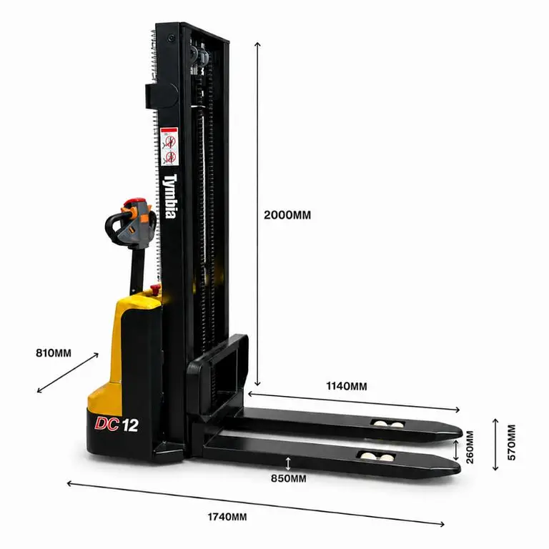 Electric stacker 1200kg to 3000mm - 24V / 100Ah