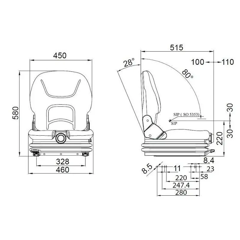 Seat ES2300L forklift seat