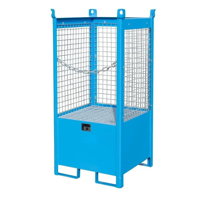 Stackable pallet for drums blue lacquered