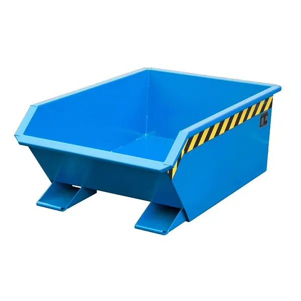 Mini contenedor basculante, pintado, azul claro