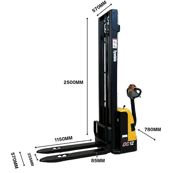 Tymbia electric stacker 1200kg 4000mm 24V 100Ah
