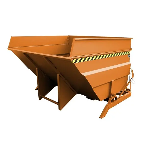Contenedor basculante, pintado, Amarillo naranja