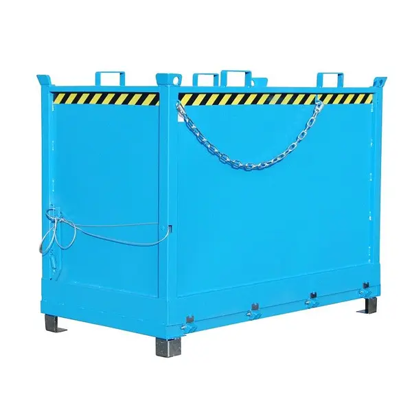 Contenedor con base abatible azul claro