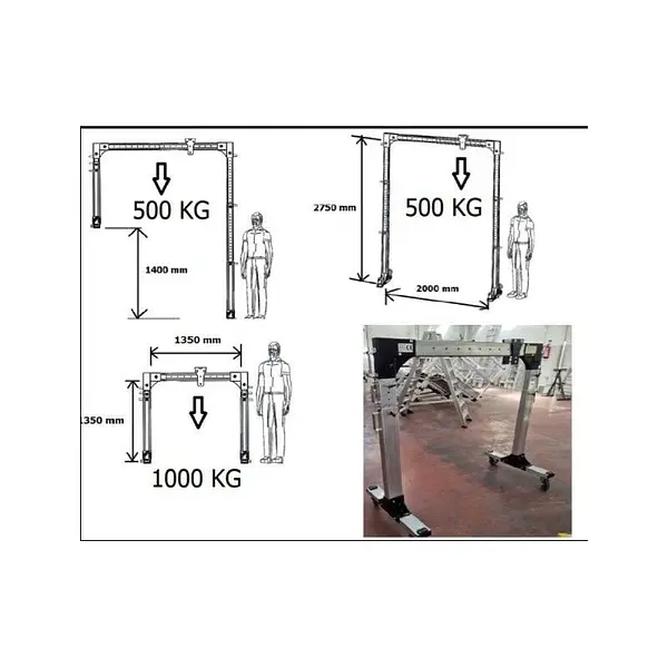 Pórtico de aluminio con patas ajustables 1000/500kg