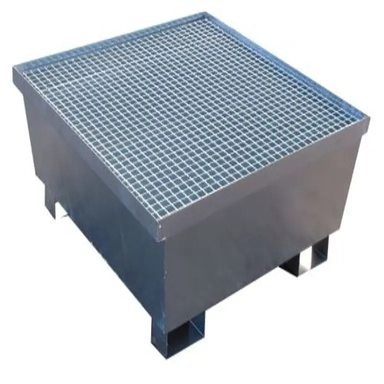 Galvanized 4 drum spill containment basin 200L