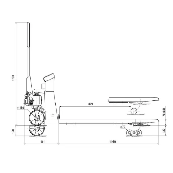 Transpaleta de pesaje 2000kg con impresora