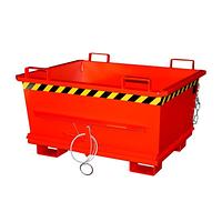 Contenedor con base abatible, pintado, rojo fuego
