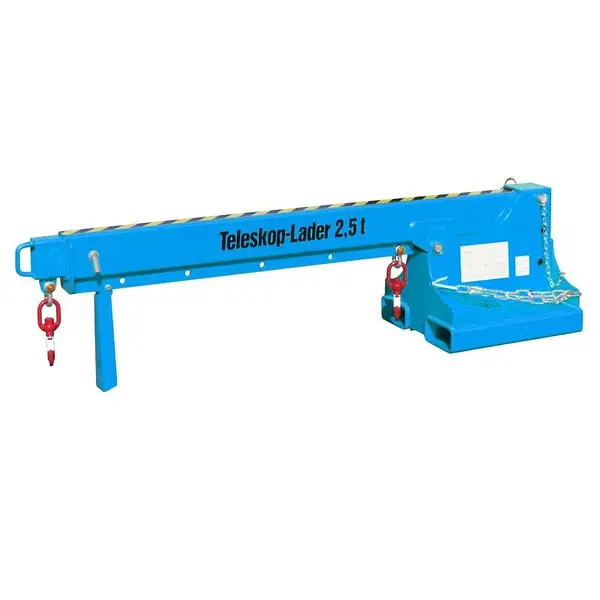 Brazo de grúa extensible azul claro