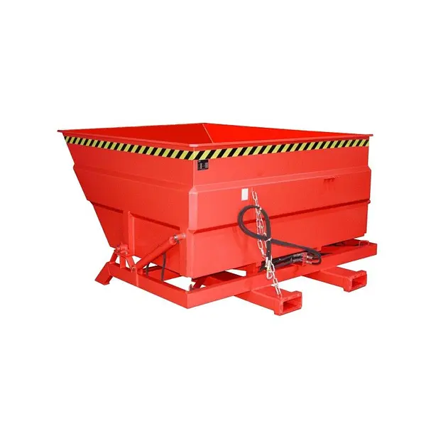Contenedor basculante, pintado, Rojo fuego