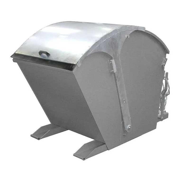 Contenedor basculante, pintado, gris ratón