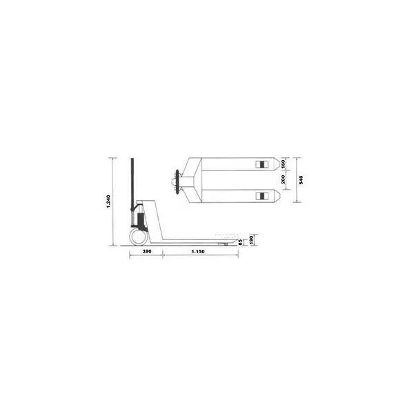 Manual transpalette 4000 kg 1150x540 mm
