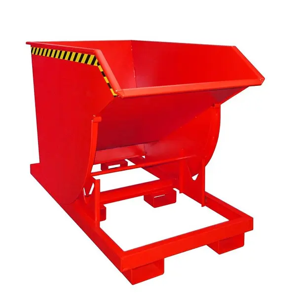 Contenedor basculante, pintado, Rojo fuego