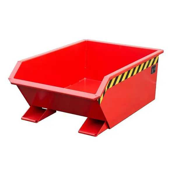 Mini contenedor basculante, pintado, rojo fuego