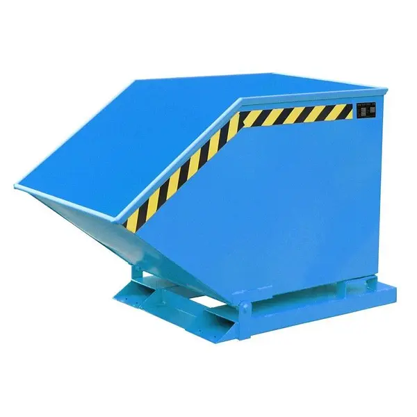 Contenedor basculante para virutas, pintado, azul claro