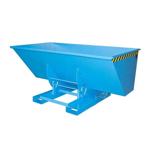 Contenedor basculante, pintado, Azul claro