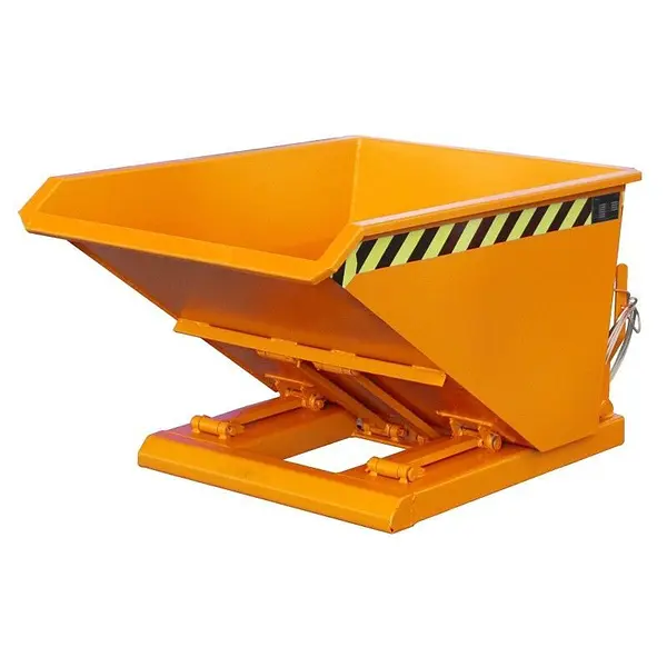 Contenedor basculante 0,3m3, 750kg de capacidad de carga, Amarillo naranja
